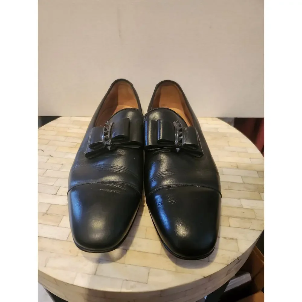 Christian Louboutin black leather loafers size 45